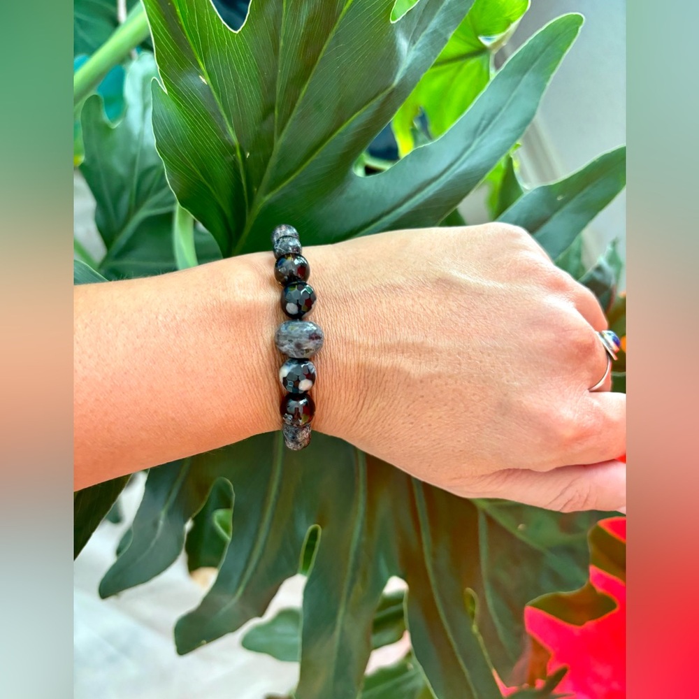 Labradorite ~ Agate ~ Jasper ~ Obsidian bracelet